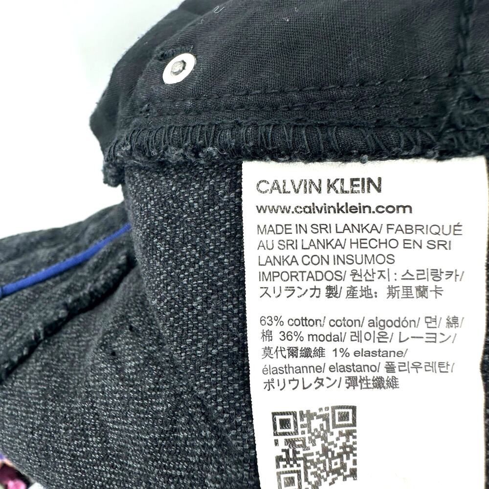 Calvin Klein Jeans Size 38x34 Jeans Black Straight Leg Solid Dark Wash Denim - Picture 6 of 6